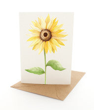 Greeting Card Watercolour Sunflower