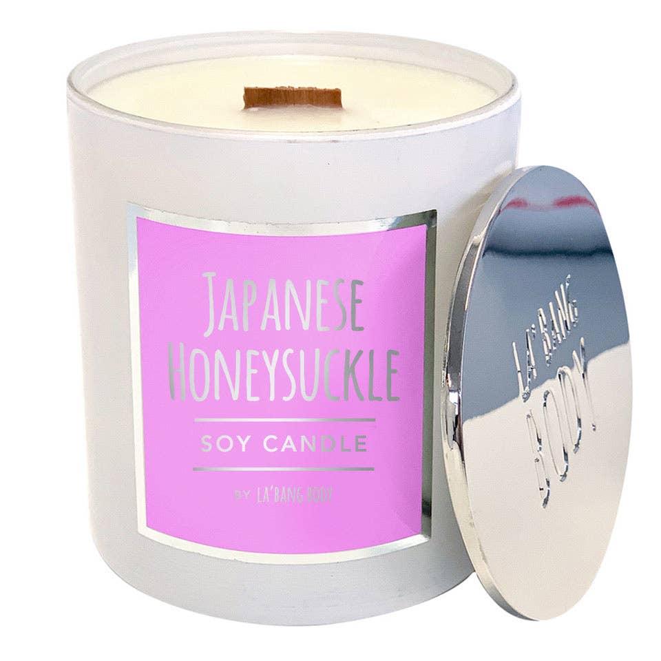 Wooden wick Candle - Japanese Honeysuckle