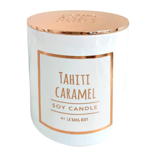 Wooden wick Candle - Tahiti Caramel - Rose Gold Luxe edition