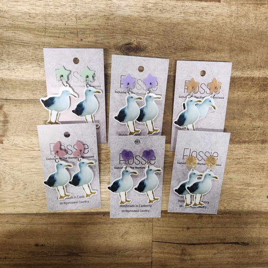 Earrings Seagull Dangles