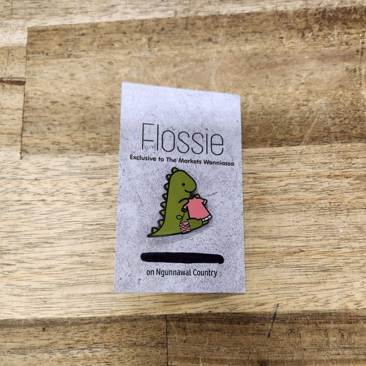 Dino Knitting Enamel Pin