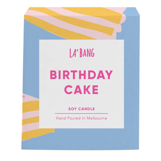 Wooden wick Candle - Birthday Cake