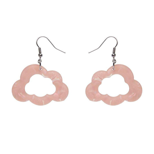 Essential Earrings Cloud Solid Glitter Resin Drop Pink