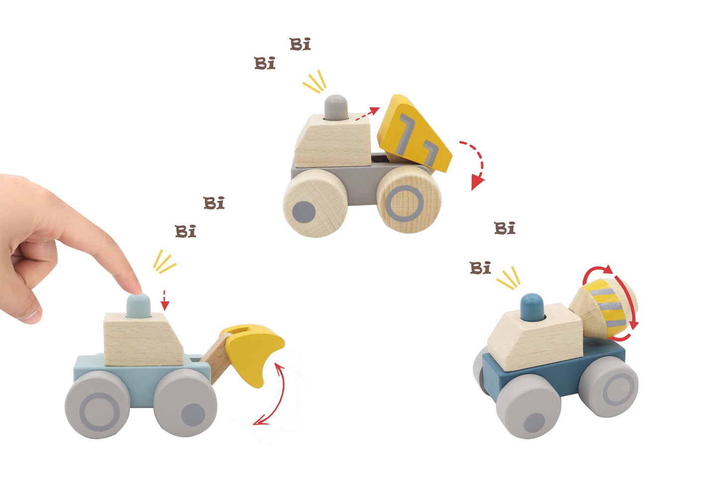 Wooden Squeaky Trucks
