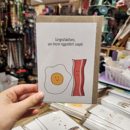 Greeting Card Punny Bacon & Eggs