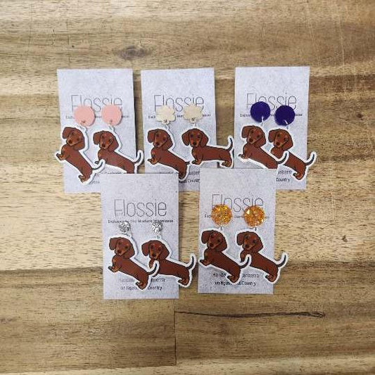 Earrings Sausage Dog Dangles
