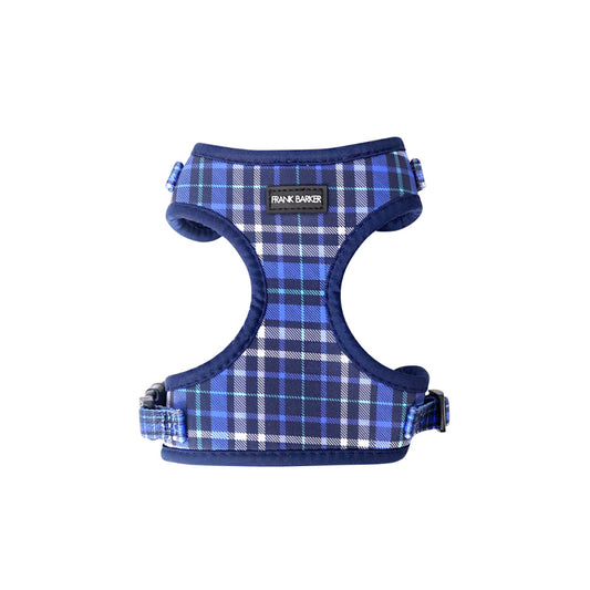 Blue Plaid Dog Harness - S