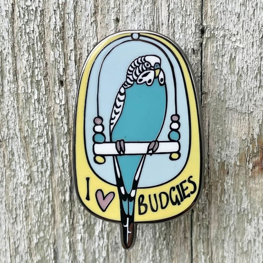 I Love Budgies Enamel Pin
