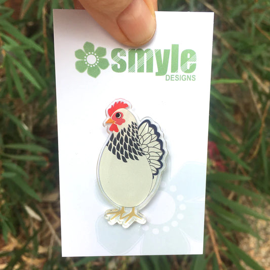 White Chicken Pin