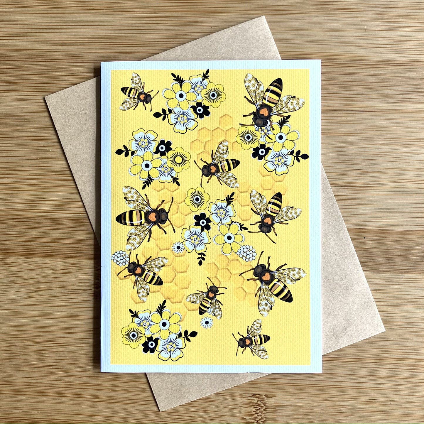Bee and Pollen Design Greeting Card