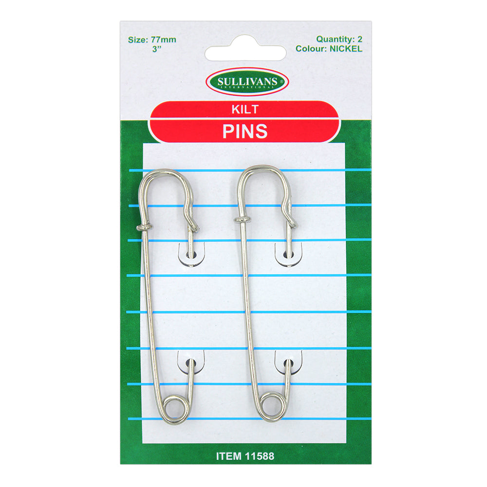 Kilt Pins Silver 77mm 2pieces