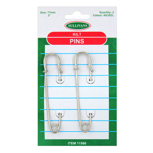 Kilt Pins Silver 77mm 2pieces