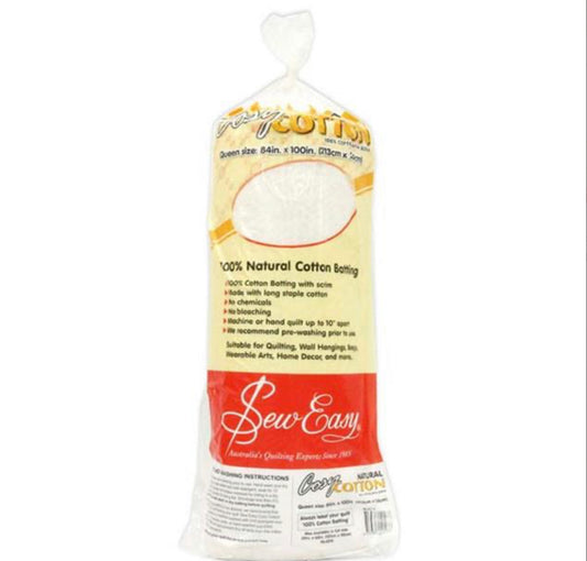 Natural Cotton Batting Queen Size