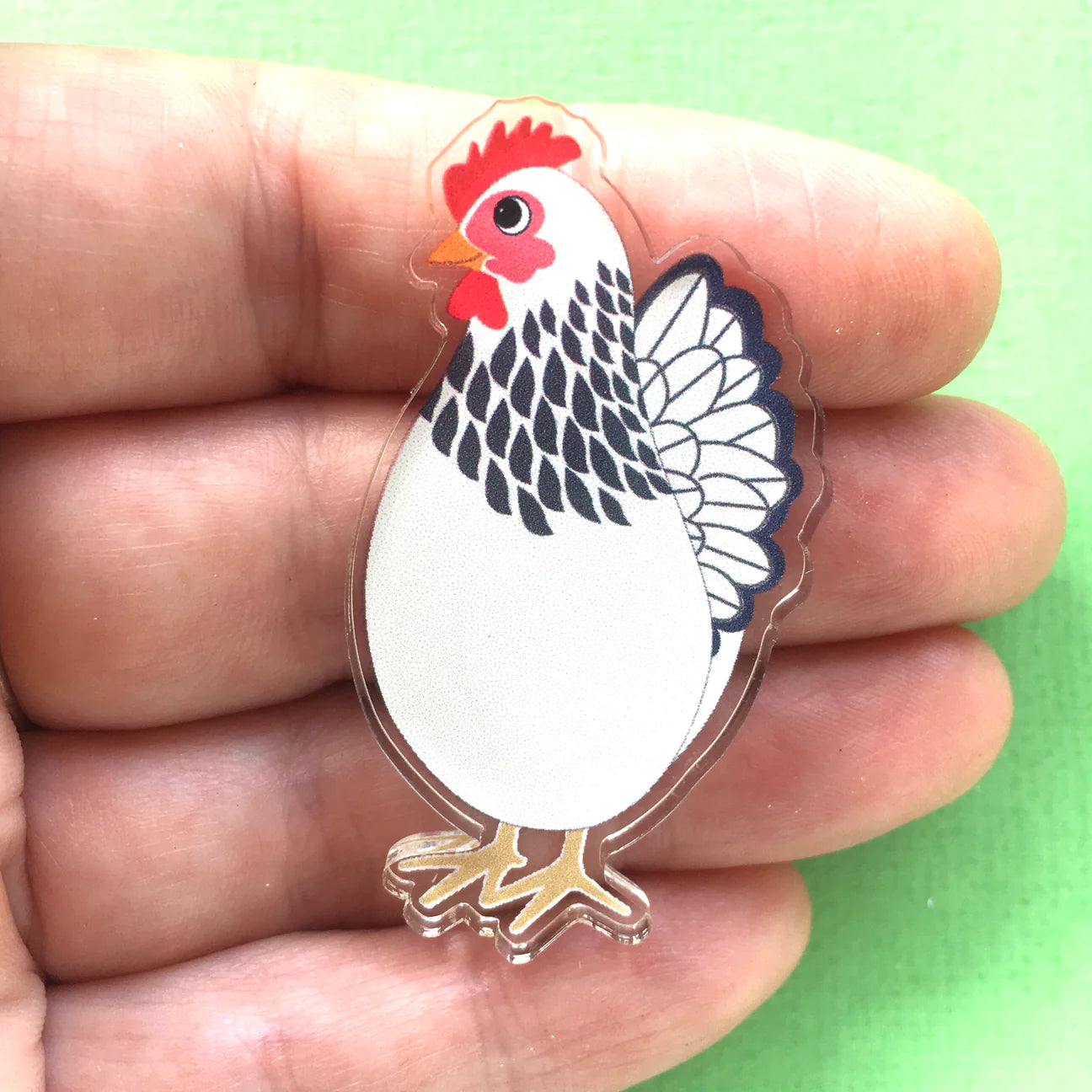 White Chicken Pin