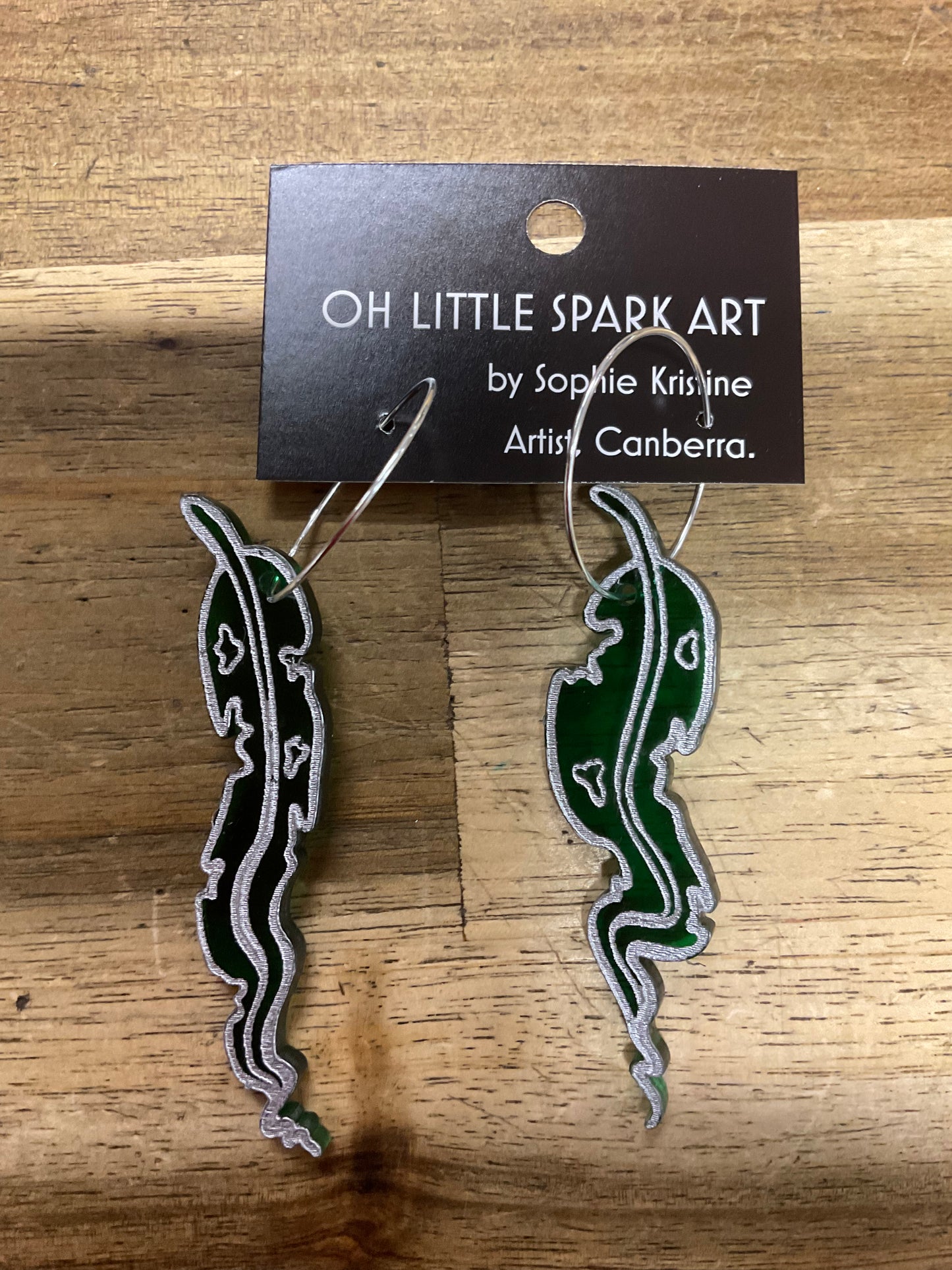 Green Gum Leaf Earrings
