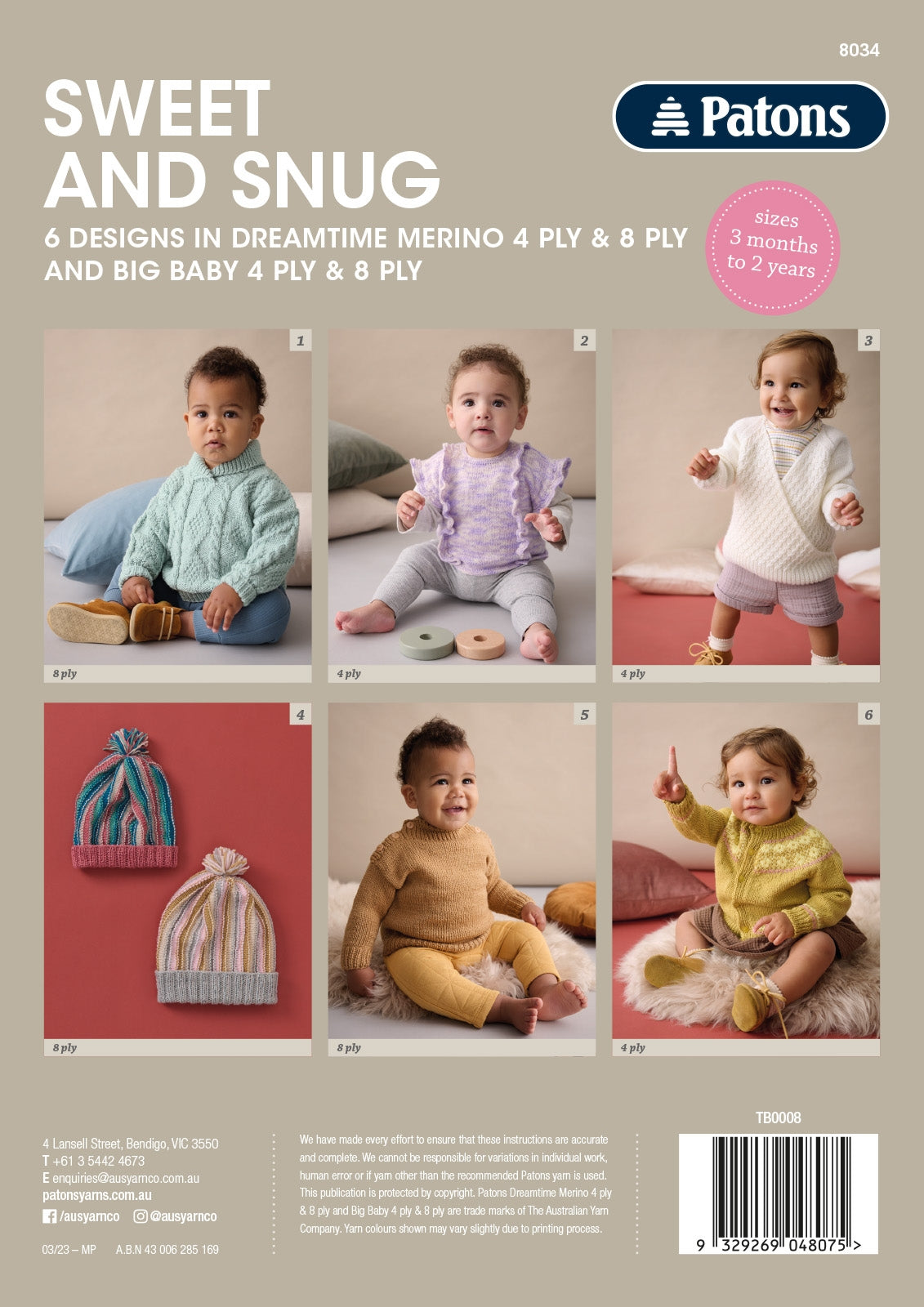 Sweet and Snug Patterns 8034