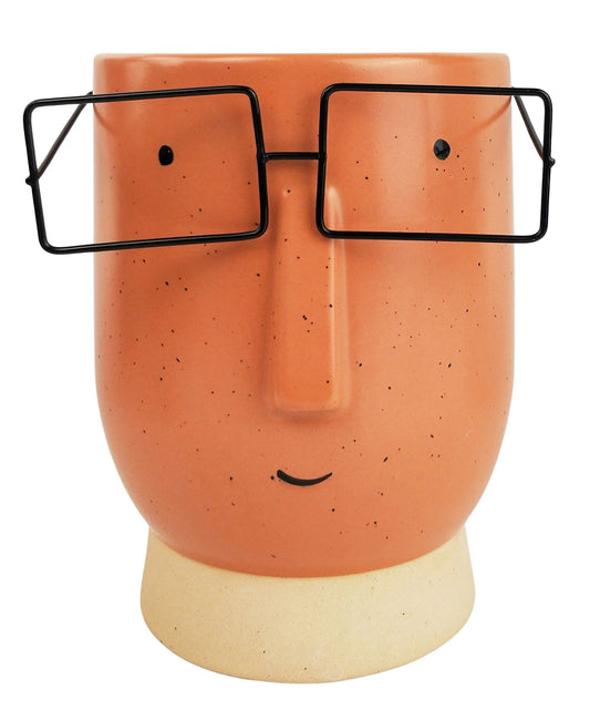 Tall Planter - Blake with Glasses Terracotta