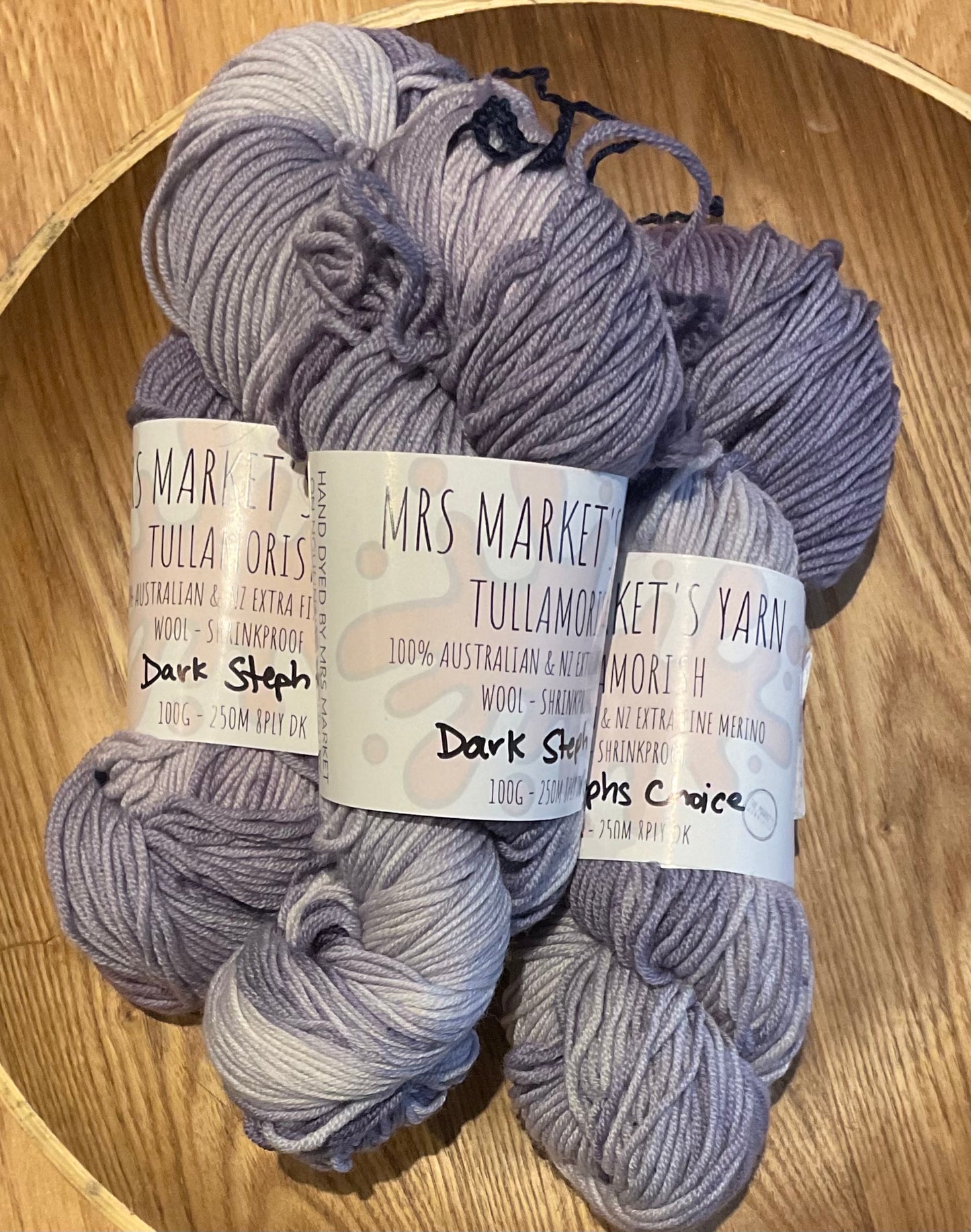 Mrs Market's Tullamorish Hand Dyed Yarn 8ply DK