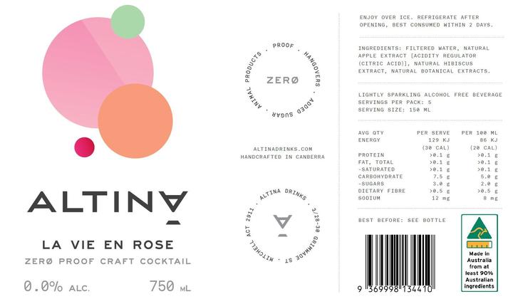 La Vie En Rose - Altina Drinks 750ml