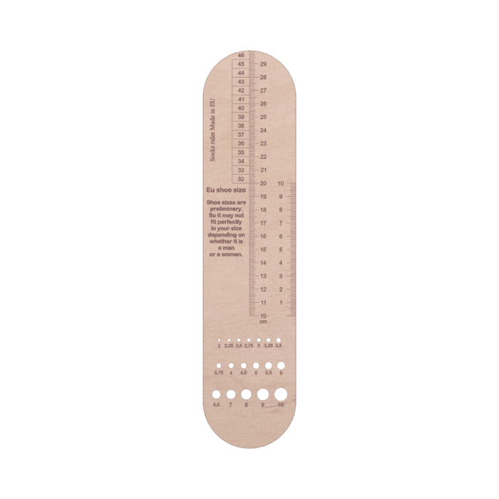 Sock Ruler and Needle Gauge