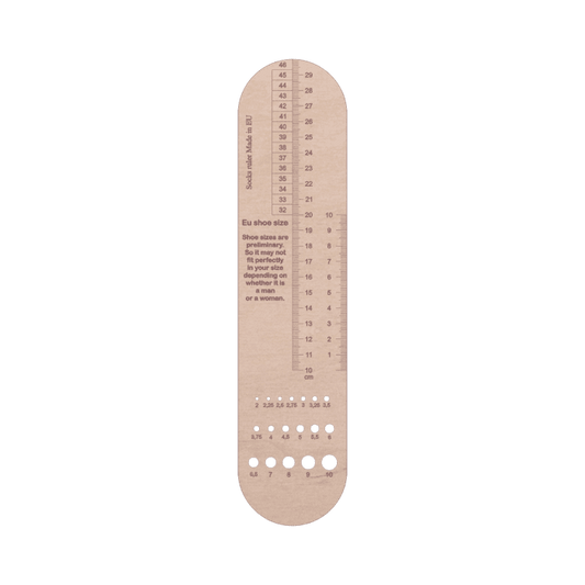 Sock Ruler and Needle Gauge
