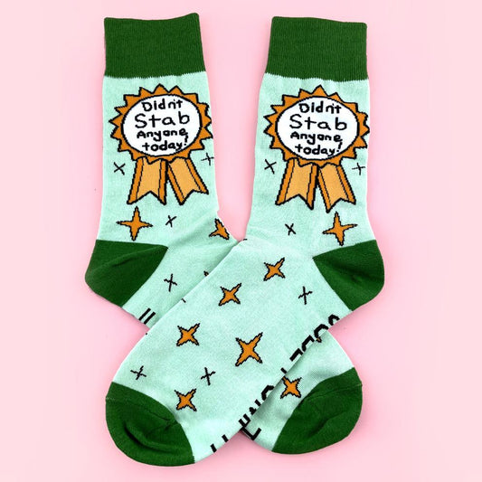 Didn't Stab Anyone Today Socks