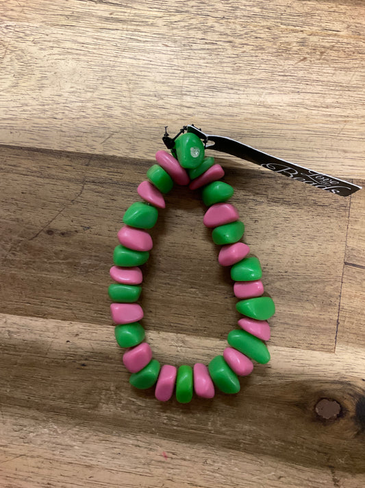 Bracelets Resin Chip - Pink/Lime Green