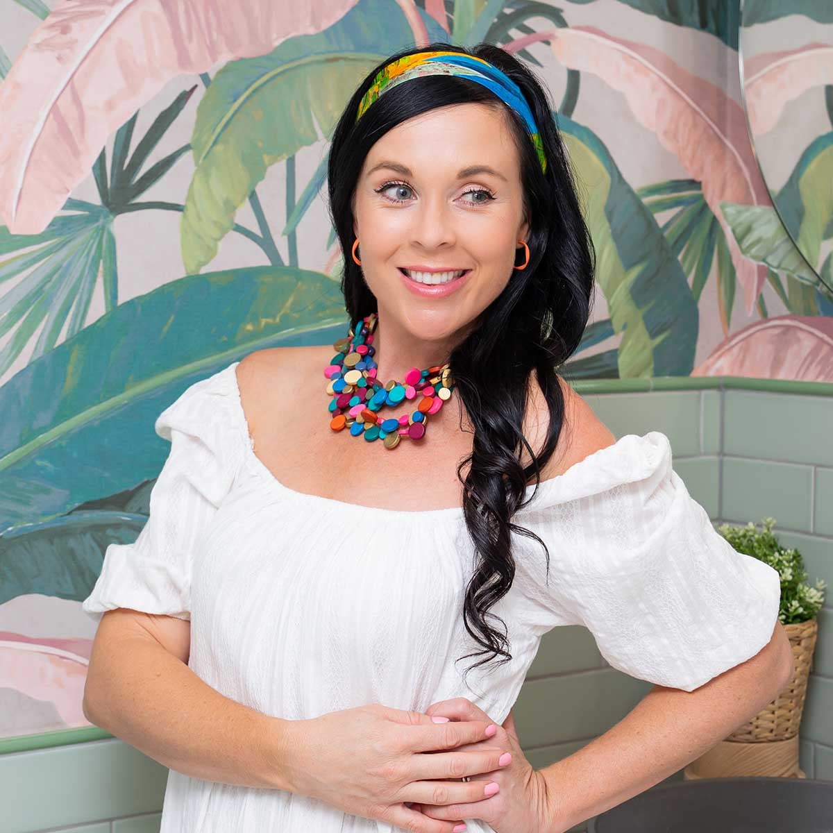 Winter Smartie Tiered Wood Necklace