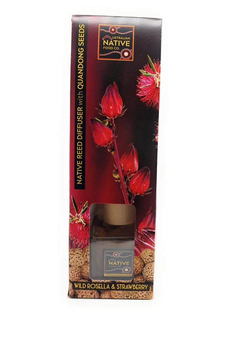 Native Reed Diffuser with Quandong Seeds Wild Rosella & Strawberry