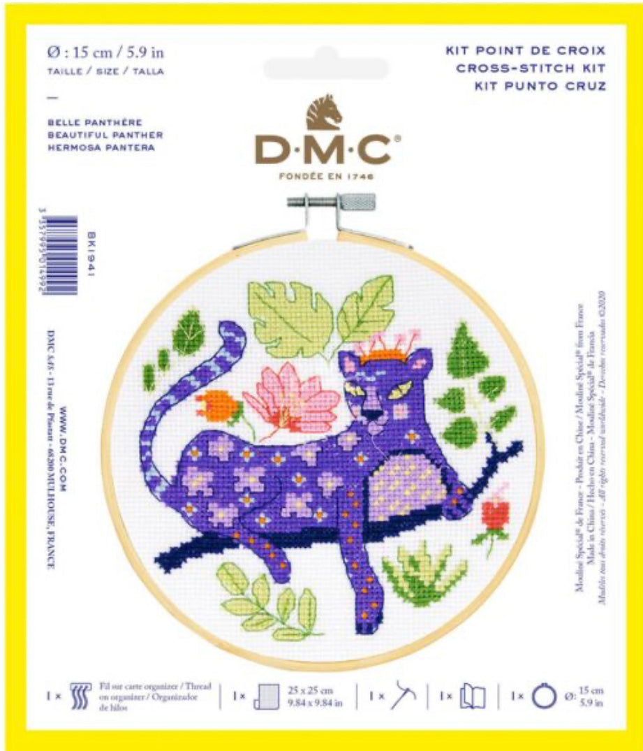 DMC 15cm Cross Stitch Kit - Beautiful Panther