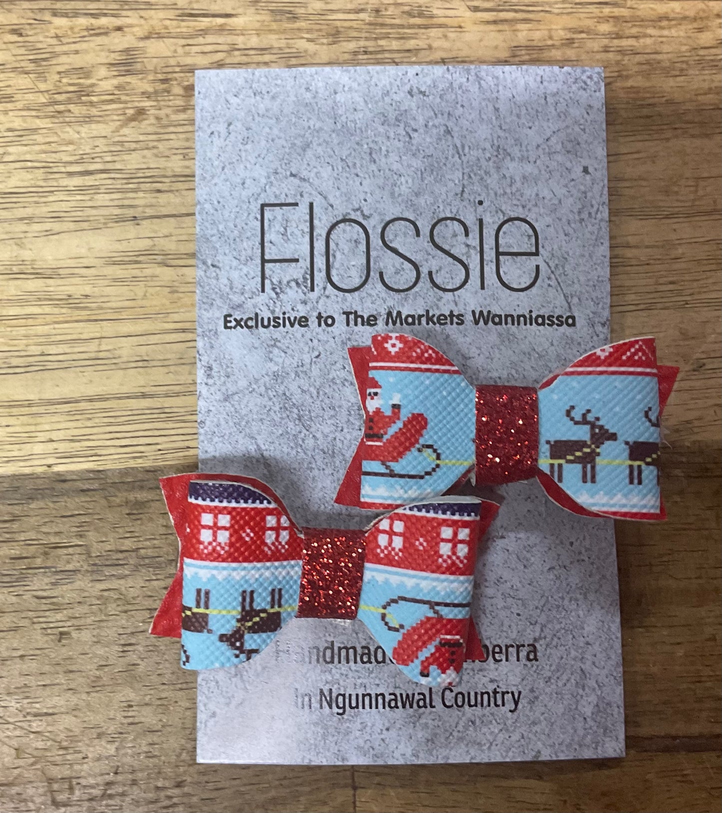 Mini Hair Bows Christmas x2 Set