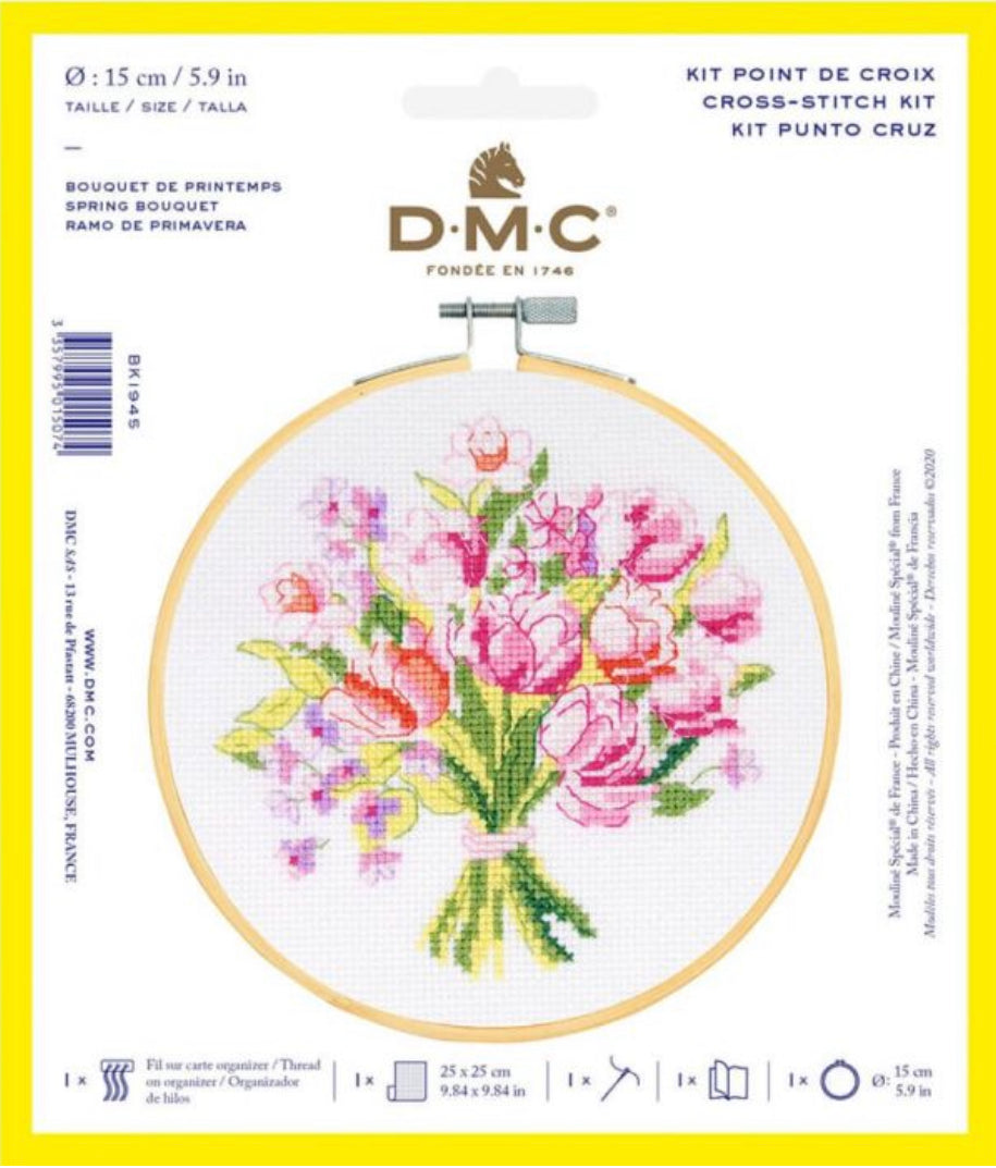 DMC 15cm Cross Stitch Kit - Spring Bouquet
