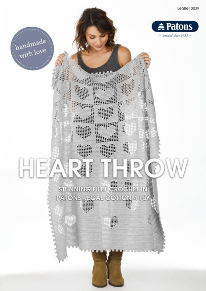 Pattern Heart Throw Crochet DISC