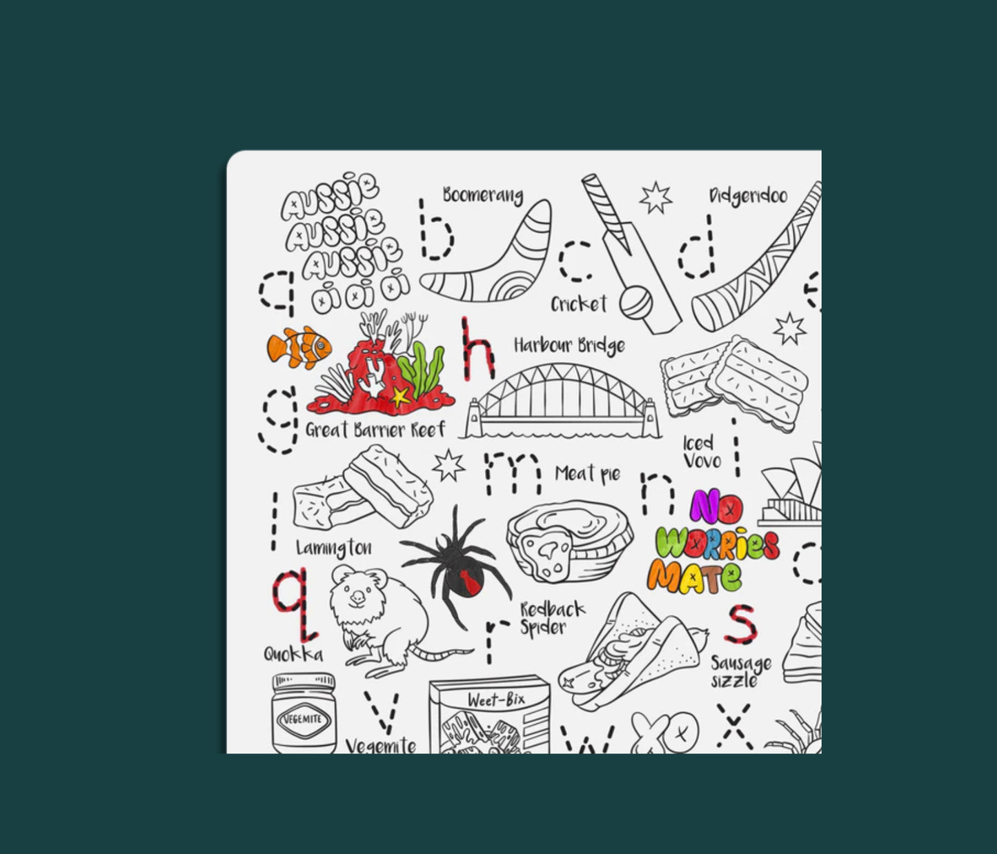 Heydoodle ABC Aussie Icons Mat Set