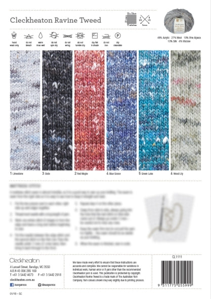 Pattern Cleckheaton Back Buttoning Sweater 1012