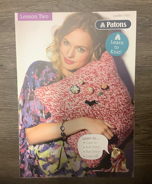 Learn to Knit Lesson Two Leaflet 7021