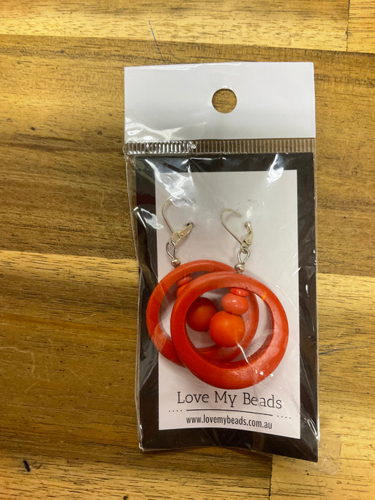 Earrings Resin Donut Orange