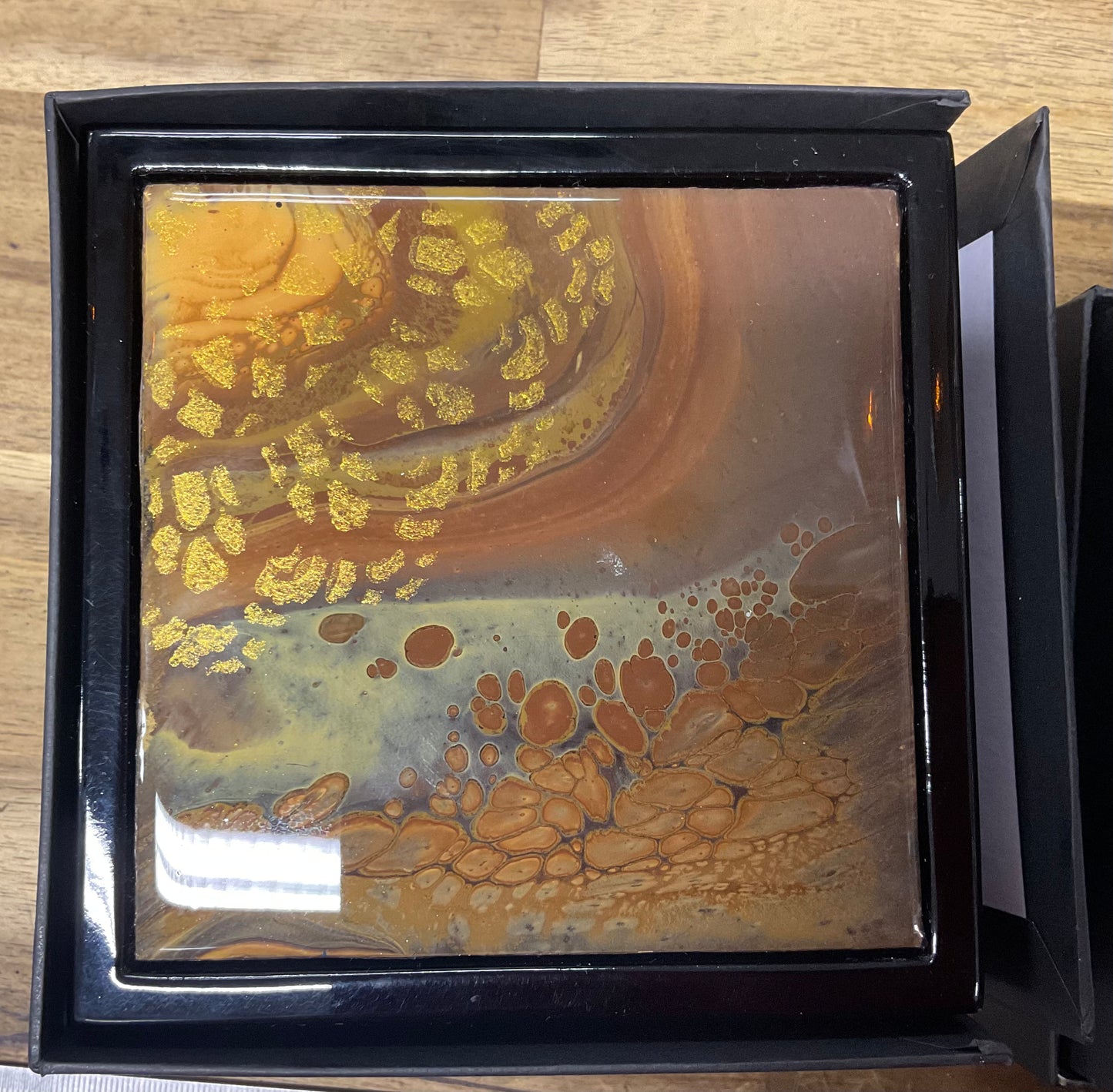 Hand poured Resin Trinket Box Dark & Stormy