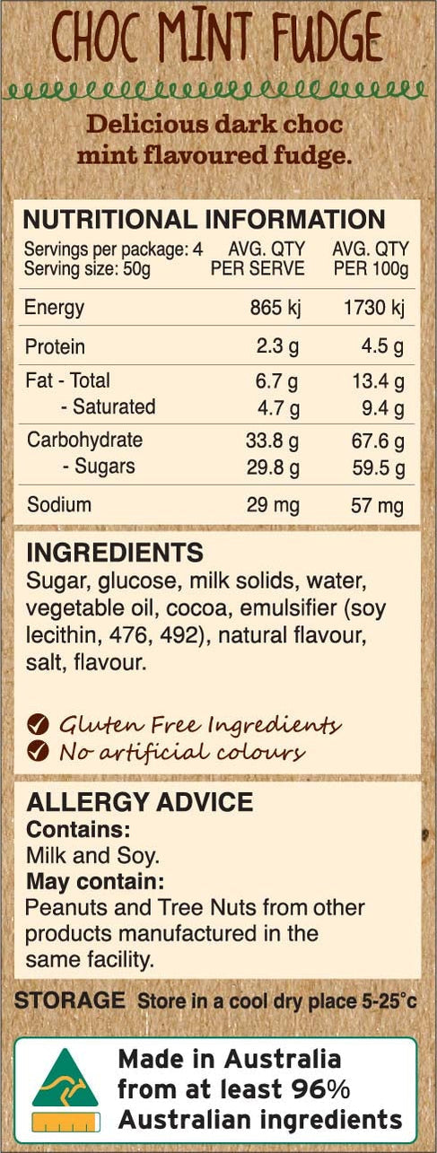 Choc Mint Fudge 90g