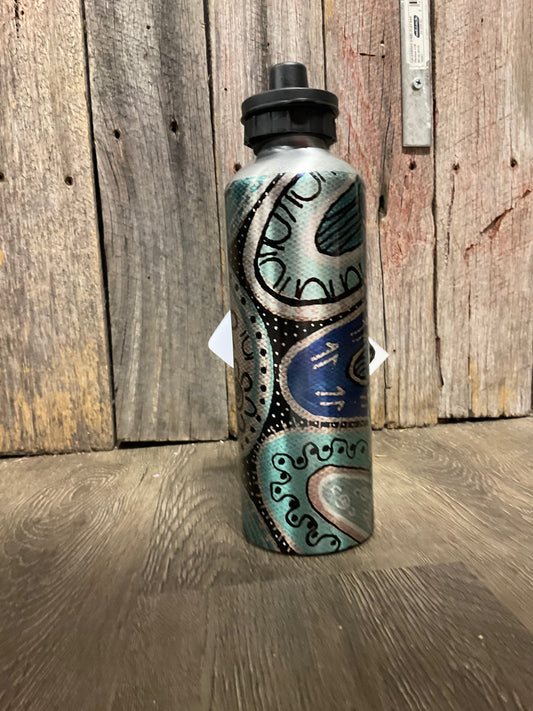 Indigenous Print Drink Bottles - Muka (Salt Water)