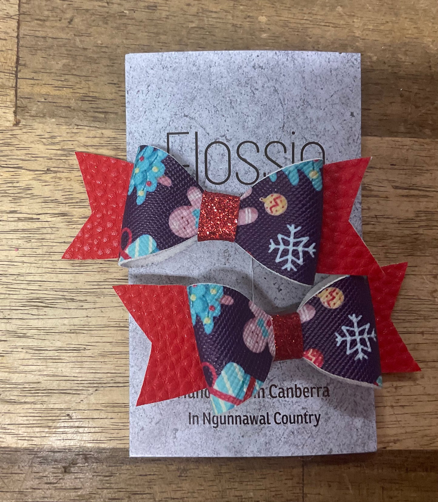 Mini Hair Bows Christmas x2 Set