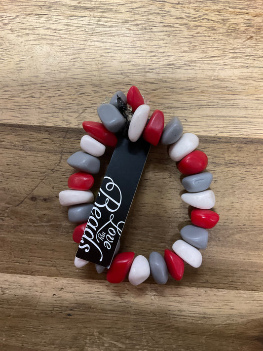 Bracelets Resin Chip - Red/White/Grey