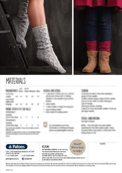 Patons Cable Socks 20020