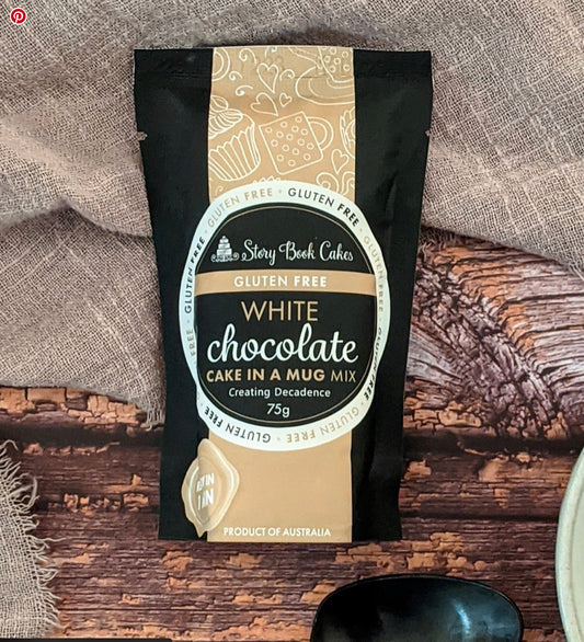 GF Gluten Free White Chocolate Mud Cake in a Mug