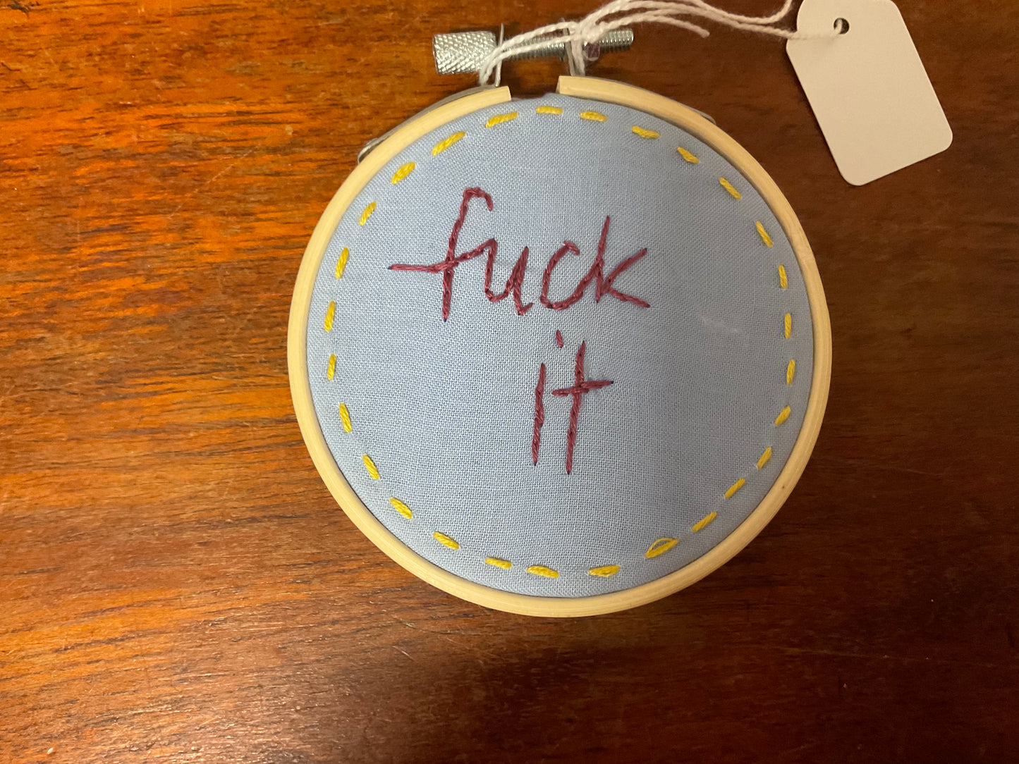 Naughty Corner Embroidery - F*ck It 7.5cm