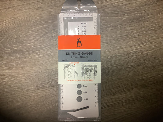 Pony Knitting Gauge with Cutting Blade