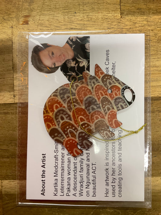 Handpainted Christmas Ornament Wombat