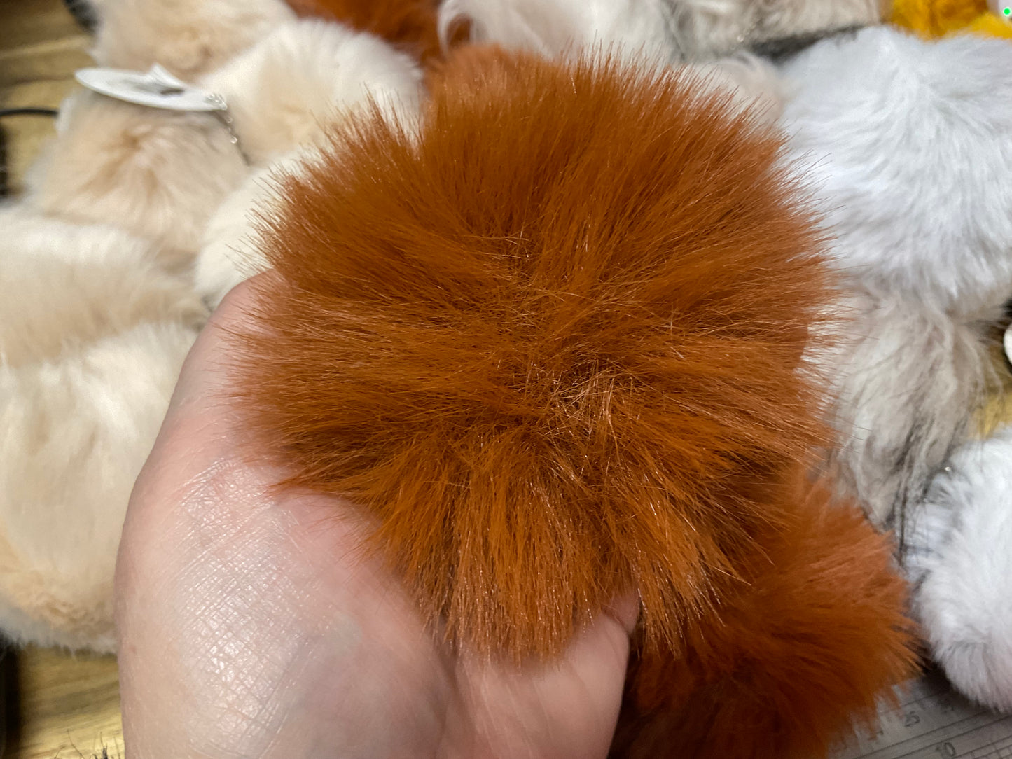 Faux Fur Pom Poms - Large Neutral