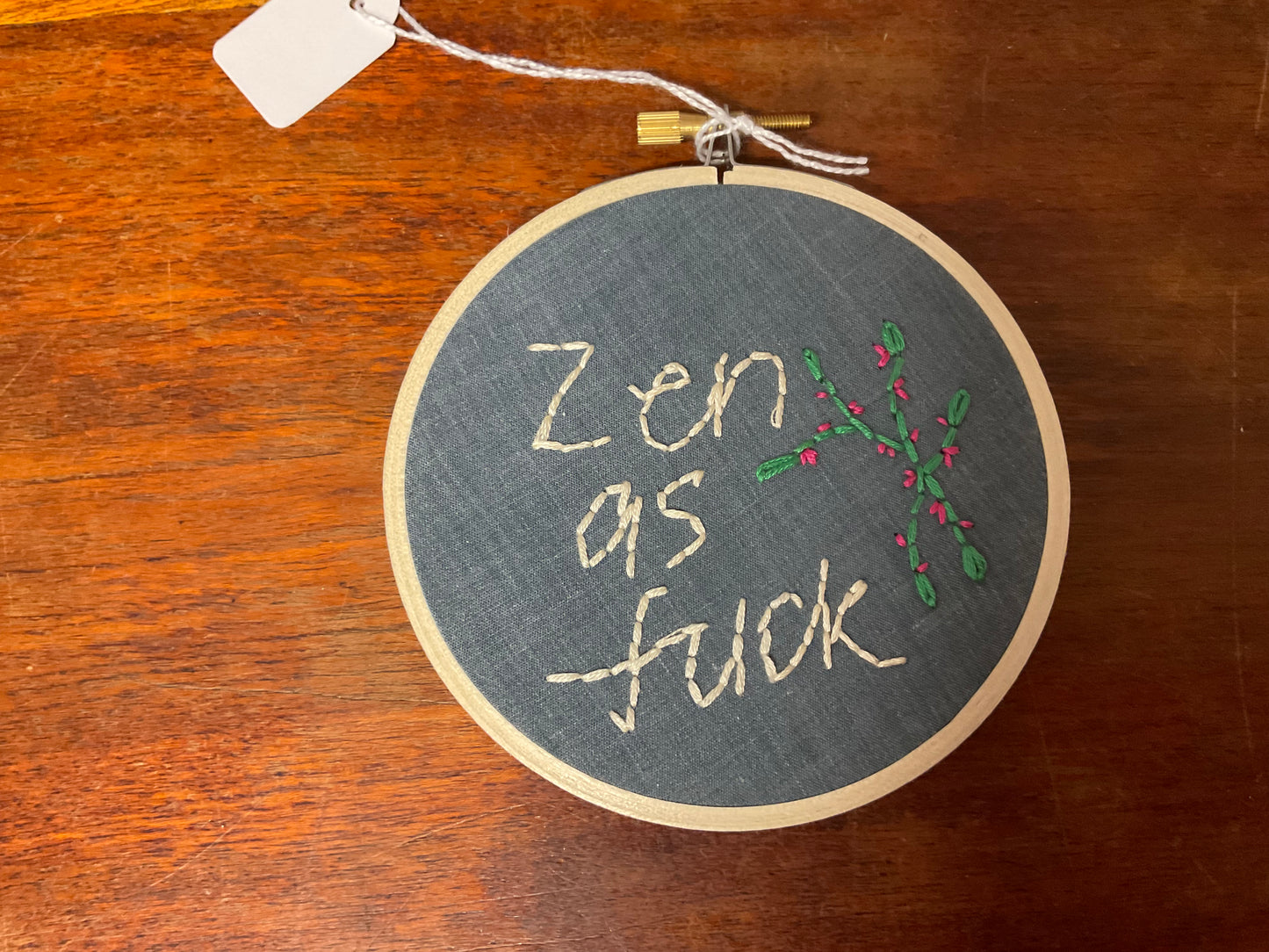 Naughty Corner Embroidery - Zen as F*ck 10cm