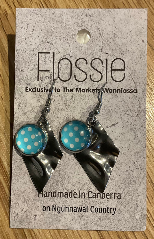 *Earrings Glass Dome Triangle Dangles